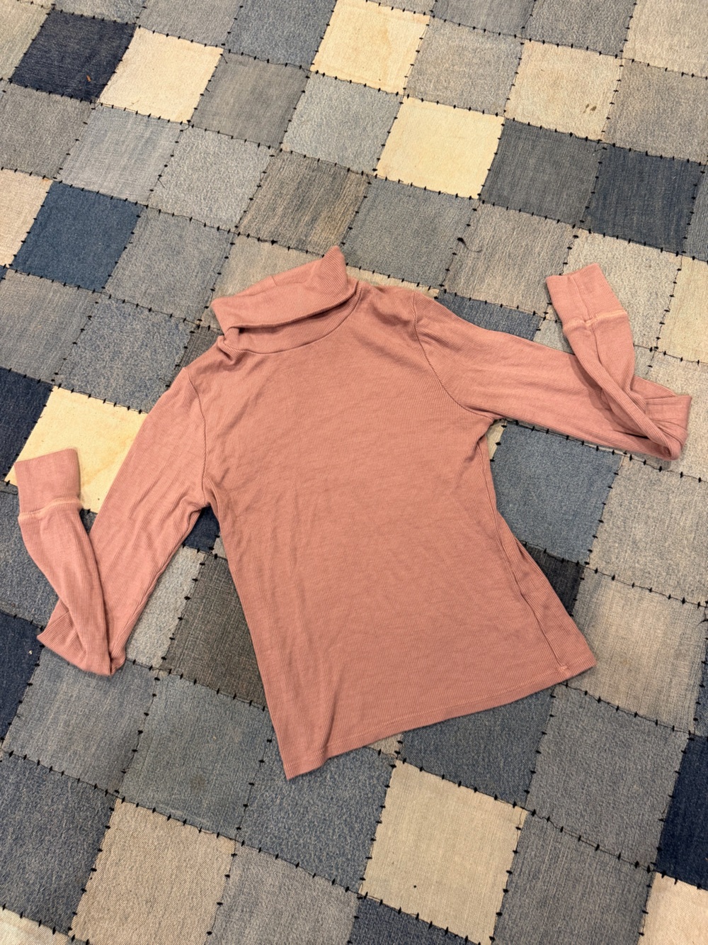 LA Made Dusty Rose Long Sleeve Turtleneck Top